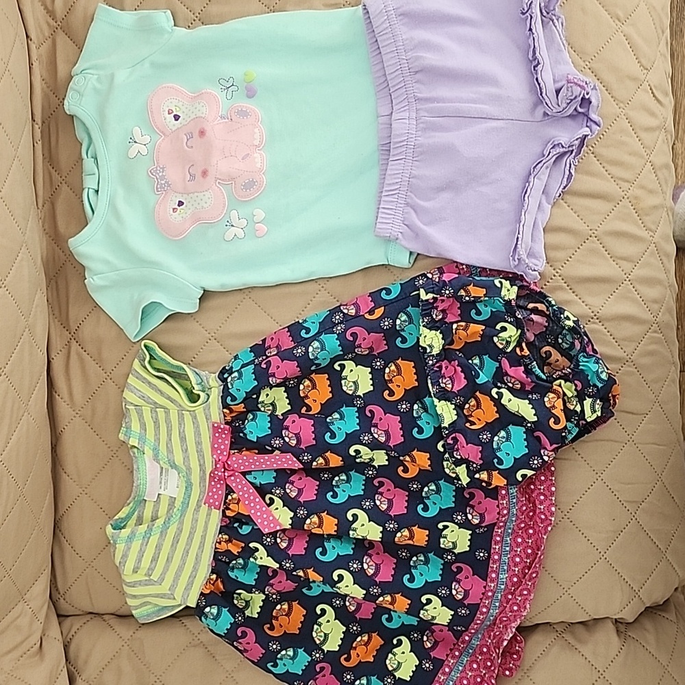 6-9month elephant dress and elephant outfit